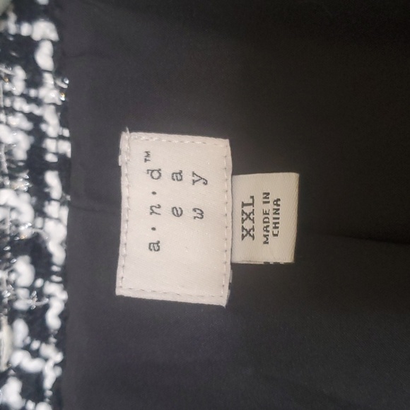 NWT a new day tweed Style Front Zip black and white  Jacket Size XXL - Picture 2 of 9